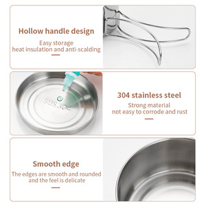 Chất lượng cao không dính 7 mảnh 304 thép không gỉ cắm trại ngoài trời Cookware sets với dao kéo - Product Image 4