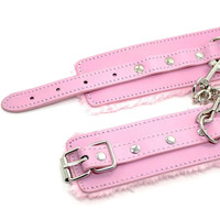 Bracelets de poignet et de cheville en peluche jaune pour femmes, jeux SM, exercices, bandes de résistance, laisse, jouets sexuels pour adultes