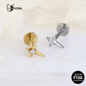 VORA ASTM F136 Titane Fleur Labret à filetage interne, grappe de marguerites, bijou de piercing pour cartilage d'oreille, hélix, tragus, conque - Product Image 2