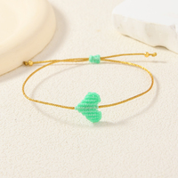 Bracelets d'amitié en macramé Micomacrame originaux, en corde cirée fluorescente et colorée, avec breloque cœur d'amour simple et tendance, bijoux délicats
