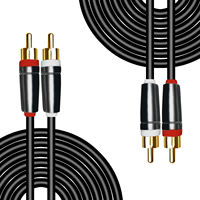 Câble audio AUX 3,5 mm vers double RCA, conducteurs en cuivre sans oxygène, connecteurs mâle-femelle, qualité audiophile