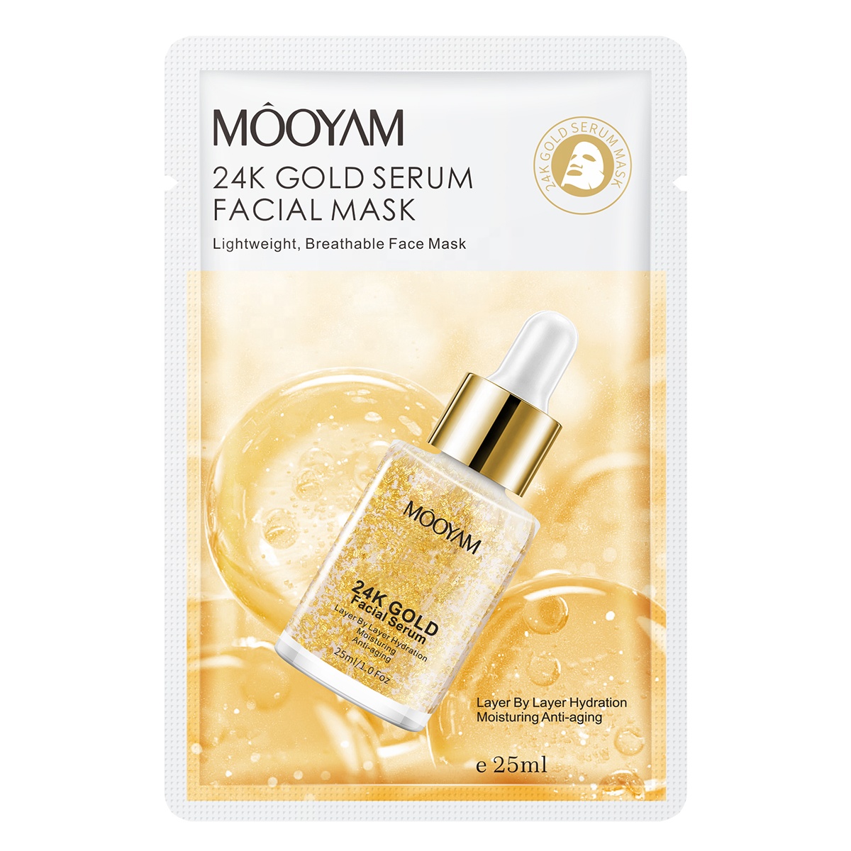Masque facial au sérum d'or 24 carats