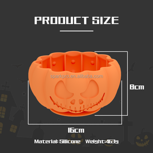 Produk hewan peliharaan Halloween baru Labu silikon mangkuk anjing Pot semua dalam satu anjing kucing makanan lambat mangkuk pengumpan hewan peliharaan - Product Image 4