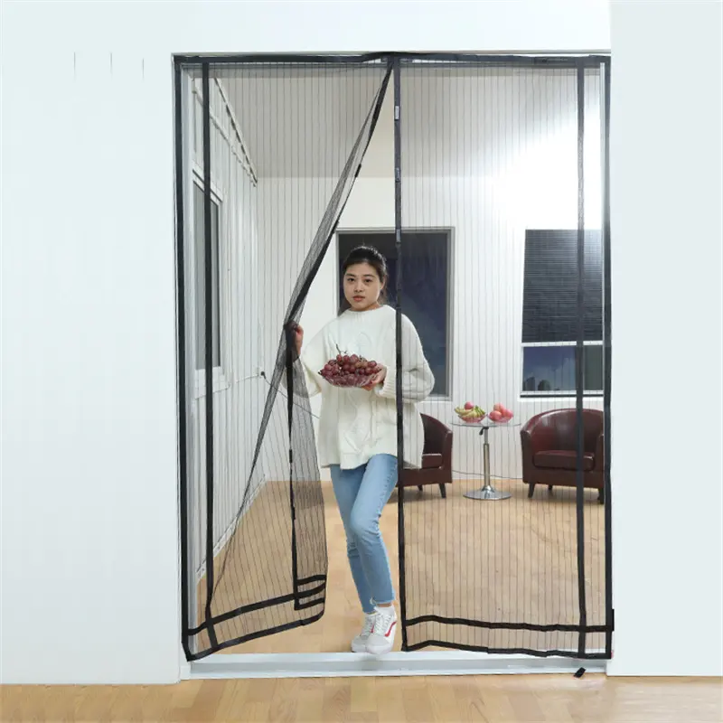 High quality Polyester Mosquito Net Fly Screen Reinforced curtain magnet magnetic screen door curtain