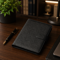 Agenda en cuir personnalisé à feuilles mobiles avec fermeture à boucle, format A5