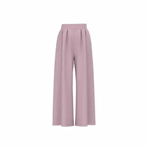 Hot Sale New Design Fashion Rayon Cotton Crepe Casual Women Long Pants
