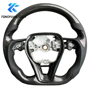 Volant en cuir personnalisé Alcantara en fibre de carbone forgée avec boutons pour <span class=keywords><strong>Toyota</strong></span> Corolla Camry E2102019 2024 sans airbag - Product Image 6