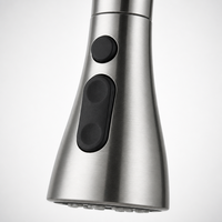 Robinet de cuisine en acier inoxydable brossé robuste avec douchette extractible, monocommande, cartouche céramique, à poser sur plan - Vente chaude