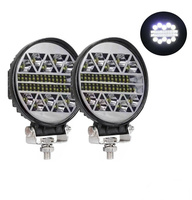 Lampe de travail carrée 126W 42 LED, grand angle de vision, lampe de conduite tout-terrain, rouge, jaune, bleu, vert, blanc, lampe de travail LED