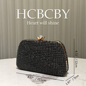 Elegante Pochette Nera Scintillante per Donne, <span class=keywords><strong>Borsa</strong></span> da Sera Luccicante per Feste ed Eventi - Product Image 6