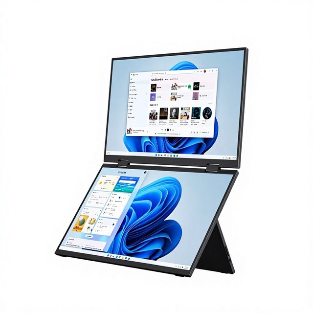 15.6-inch IPS Type C Portable Monitor 16:10 Stock Trading Dual-Screen PC Extension One-Cable Connection Foldable High-Definition