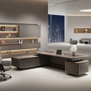 โต๊ะทำงานผู้บริหารสไตล์โมเดิร์นหรูหราหรูหราหรูหราหรูหราพร้อมการออกแบบที่เรียบง่ายสำหรับห้องซีอีโอสวีท - Product Image 5