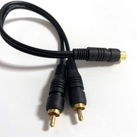 Câble audio RCA Y Splitter 1 femelle vers 2 mâles pour autoradio, câble d'interconnexion stéréo en PVC