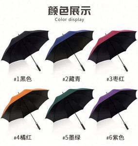 Parapluies de golf semi-automatiques personnalisés avec logo, en tissu de luxe, résistants au vent, colorés, en plastique noir, classiques et abordables - Product Image 2