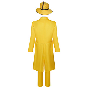 Costume da Uomo per Halloween e Carnevale, Ispirato al Film 'The Mask' di Jim Carrey, Completo Giallo con Cappello RMOV-38 - Product Image 5