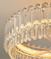 Lustre moderne design simple suspension de luxe salon lumière décorative en cristal ventilateur de plafond Led avec lumière