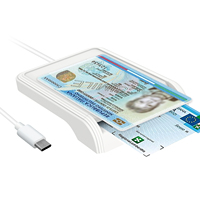 ZOWEETEK 2 en 1 tipo C lector de tarjetas inteligentes sin contacto NFC lectores de tarjetas de Control de acceso y lector de tarjetas con Chip de contacto escritor para teléfono