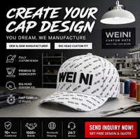 Cappello da Baseball Personalizzato in Twill Spazzolato 100% Poliestere con Stampa Sublimatica Integrale, Ricamo 3D a Rilievo e Logo WEINI, Visiera Curva