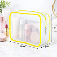 Sac de toilette en PVC personnalisé, transparent, imperméable, grande capacité, sac de rangement pour maquillage, sac à main pour femmes