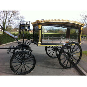 Carruaje funerario de Oro Negro real/Carro ataúd negro alemán carruaje tirado por caballos carruaje funerario victoriano carruaje funerario - Product Image 1