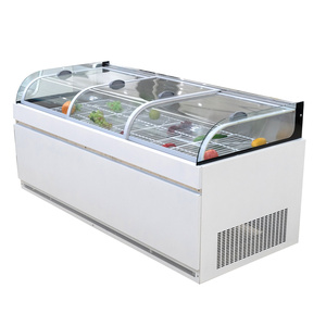 Supermarket Display Commercial Display Freezer Ice Freezer Curved Flat Glass Door with Lock and <b>Key</b> - Product Image 1