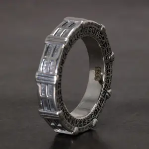 Real 925 Sterling Silver Stargate Rings for Fans Massive Transportation Device In Stranger Things TV Show Cosplay Christmas Gift