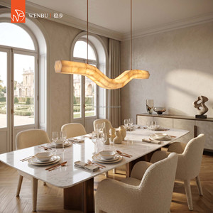 Lustre en albâtre espagnol pour hôtel, villa, salle à manger, salon - Product Image 2