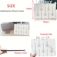 MDFSUB Cadre photo MDF à sublimation pour famille DIY Plaques en bois Cadre photo familial vierge à sublimation pour la décoration de la maison