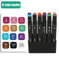 Ensemble de 12, 24, 30, 36, 48, 60, 80, 100, 120, 168 stylos marqueurs permanents à double pointe, à base d'alcool, résistants à l'eau, pour tableau blanc