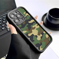 Excellente coque de téléphone portable en TPU antichoc avec motif camouflage et protection d'objectif pour iPhone 11 12 13 14 15 16 17 18 Pro Max