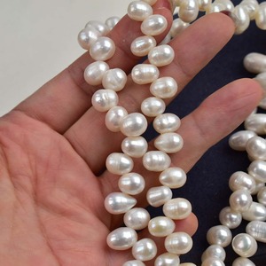 Perla de arroz con orificio superior de <span class=keywords><strong>agua</strong></span> dulce de Color blanco <span class=keywords><strong>Natura</strong></span> de 9-10mm para joyería - Product Image 4