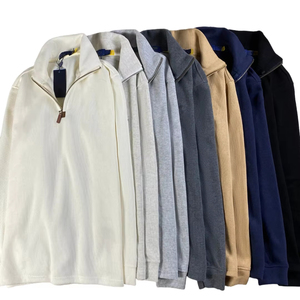 Nuova Felpa <span class=keywords><strong>Polo</strong></span> a Maniche Lunghe in Maglia 2026, Mezza Zip, Vestibilità Ampia, per Uomo e Donna - Product Image 1