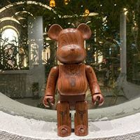 Figurine Bearbrick en bois grainé Lakers Black Mamba 28cm 70cm, Statue d'ours violent en bois, Décoration intérieure moderne