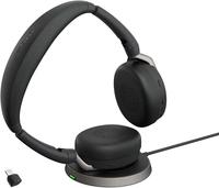 Jabra Evolve2 65 Flex Stereo Wireless untuk Headset 5.0 Bersertifikasi MS Teams, Dapat Dilipat, 360 Busylight ANC, 30 Jam, Headset Kantor