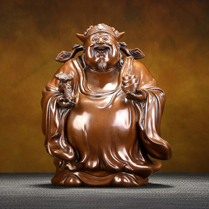Statue artisanale en cuivre violet Fu Lu Shou pour la maison, le bureau, cadeau d'anniversaire, cadeaux d'affaires, prospérité et longévité - Product Image 2