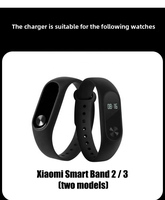 Chargeur pour Xiaomi Smart Band 2 d'origine, Xiaomi Mi Band 3, Xiaomi Mi Smart Bracelet 2/3, câble de charge noir, chargeur USB