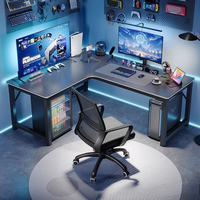 Modern Design L-Shaped Corner Gaming Desk Computer Desktop Gaming Room Gaming Table with Bookshelf