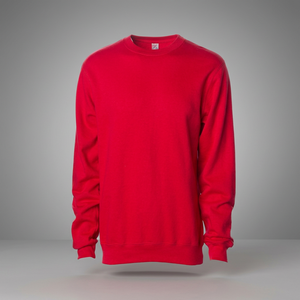 เสื้อสเวตเชิ้ตคอกลมสีแดงล้วนแบบลำลองสำหรับทุกเพศ แขนยาว ความยาวปกติ - Product Image 2