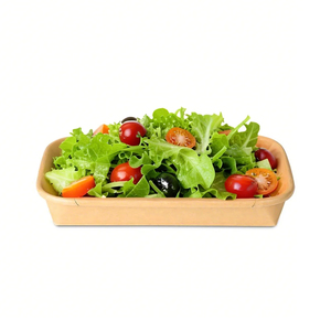 Assiettes à salade en papier kraft jetables écologiques Vaisselle à emporter biodégradable Bols d'assiettes en papier de qualité alimentaire compostables - Product Image 2