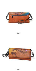 Petit sac à bandoulière AndoBag pour femmes, en cuir véritable, sacs à bandoulière vintage tendance avec imprimé cerf 3008 - Product Image 5