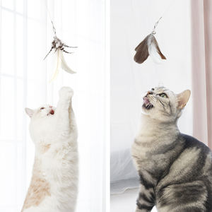 Ensemble de jouets pour chat SONGWAY, série noire, jouets à plumes rétractables, 6 clochettes de remplacement, jouet pour taquiner - Product Image 5