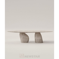 Table à manger en marbre gris Newstar Luxury Stone, design tendance, pour la maison et la cuisine, personnalisable.
