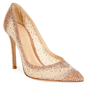 Nouvelles Chaussures de Mariée Élégantes et Magnifiques avec Maille Blanche et Talons Hauts Ornés de Diamants pour Femmes - Product Image 5