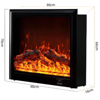 Chauffage Portable 2026NOUVEAU Cheminée Électronique à Flamme 3D Style Européen avec Intérieur en Verre 4D, Chauffage d'Appoint en 7 Couleurs, Tailles Personnalisables