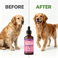 Collagène liquide premium pour chiens de race spéciale, pour articulations, peau, pelage, os, système immunitaire et hanches - Supplément OEM