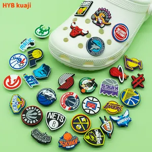 HYB2024 new team designs pvc charms clogs buckled shoe custom buckles for shoes shoe decorations accessories