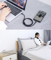 OEM kabel pengisian daya Usb Tipe C, kabel Data C kualitas tinggi, kabel pengisian daya Super cepat, kabel C Tipe C ke Tipe C 100w, kepang nilon 5A 10Gbps
