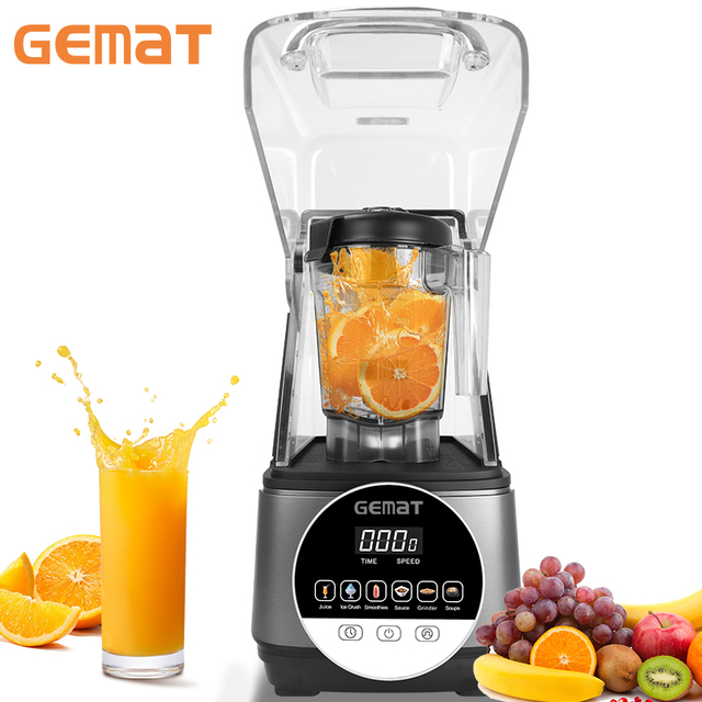 Heavy Duty High Speed Commercial Blender 5+ Speeds Programmable Function Stainless Steel Blades Low Noise Soundproof Household
