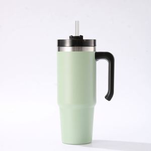 Gobelet de voyage isotherme pour voiture 20oz 30oz avec poignée, double paroi, couvercle et paille antidérapante pour la conduite - Product Image 4