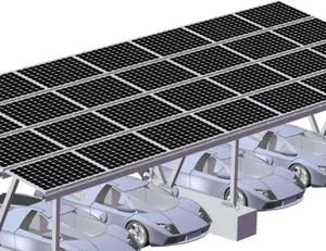 Moderne Baldachin Aluminium Schuppen Single Solar Sun Shade Parkplatz Shelter Ground Mount Solar Carports Struktur einfache Installation